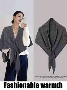 1 Stück Damen Einfarbig Gestrickter Schal & Mütze Set, Neue Mode Sturmhaube, Lässiger vielseitiger gestrickter Halswärmer Schal, Herbst/Winter Kältebeständige Warme Beanie, Geeignet für den täglichen Gebrauch