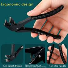 Thick Toenail Clipper For Elderly, Upgraded Oblique Head Big Toe Nail Clipper, Wide Jaw Opening, Sharp Heavy-Duty Nail Cutter With Catch Tray And Long Handle - Black - Multicolor - View 3