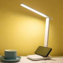 1-Pack LED Touch Switch White Folding Desk Lamp, Suitable For Bedroom Bedside And Study Reading Scenes, With Eye Protection And Night Light Functions, Supports USB Plug-In And Brightness Adjustment - 白光 - 查看 9