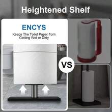 1 Set Of Independent Bathroom Black Tissue Holder With Pole, Storage Tray And Phone Holder - Anti Tipping Design, Stable Toilet Paper Storage Box, Self-Adhesive Installation, Bathroom Accessories, Toilet Paper Holder - Multicolor - View 9