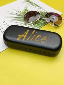 1pc Custom Name PU Leather Glasses Case, Personalized Sunglasses Case, Customized Glasses Case Hard Shell, Customizable Eye Glasses Case,Eye Glass Cases Men Hard, Cute Glasses Case