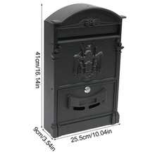 LARGE VINTAGE OUTDOOR LOCKABLE LETTER POST BOX MAILBOX WALL MOUNTED SECURE MAIL - Black - View 4