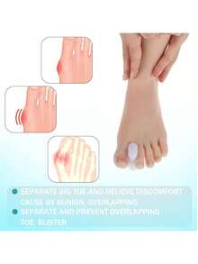 12 Pack Gel Toe Separators Bunion Toe Spacers, Toes Separators For Overlapping Toes, White - 1 - View 4