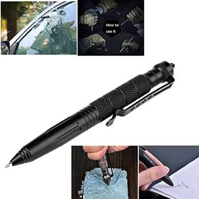 Tungsten Steel Tactical Pen, Multi-Functional Car Window Breaker, Essential For Emergency Escape, Military Survival Pen, With Glass Breaker, Suitable For Men And Outdoor Use, Tactical Pen, Pocket Pen, Outdoor Gear, Survival Gear, Compact Design, Rugged Style, Robust Construction, Precision Engineering, Writing Instrument, Multi-Functional Pen, A Gift For Men, Fathers, And Husbands From Outdoor Enthusiasts.