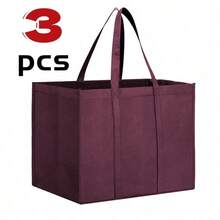 1/3/5pcs Large Capacity Foldable Shopping Bags, Reusable Non-Woven Storage Bags, Ideal For Travel, Camping, Outdoor, Shopping, Kitchen Storage - Perfect For Harvest Season, Halloween/Day Of The Dead Gift Bags - Kitchen Storage & Accessories