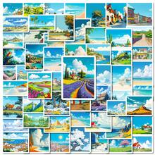 56pcs Blue Sky & White Cloud Cartoon Stickers, Suitable For Scrapbooking, Diaries, Laptops, Water Bottles, Cars Etc. Faith-Based Design With Positive Messages, Great Gift - Multicolor - View 1