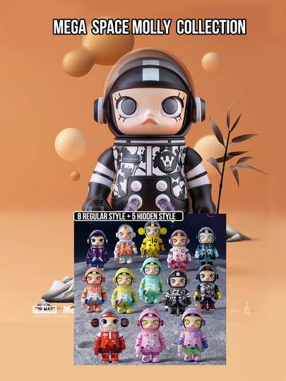 Pop Mart Labubu MEGA SPACE MOLLY 100% 2주년 기념 블라인드 박스 컬렉션 – 프리미엄 디테일이 포함된 8가지 표준 + 5가지 희귀한 숨겨진 우주 비행사 스타일 완성 MEILIN'S GIFT Pink Panther Mint Chocolate JOY BEAR BIRTHDAY BEAR WISH BEAR RONG 및 YUAN 독점 에디션 홈 오피스 선반 디스플레이 및 수집 캐비닛에 적합 생일, 휴일, 크리스마스, 발렌타인 데이 놀라움, 우정 선물 및 모든 연령대의 예술 장난감 애호가를 위한 사려 깊은 선택