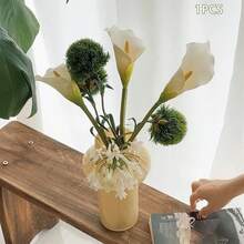 Claveles verdes falsos, flores artificiales de claveles verdes para decoración del hogar y bodas. - Verde Oliva - Ver 5