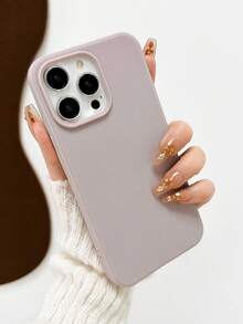 Ốp lưng điện thoại chống sốc thiết kế lỗ kẹo màu trơn tối giản, tương thích với Apple 11 12 13 14 15 16 Plus, 13 Pro Max, XR, 16, 14 Plus, 14 Pro Max, 13 Pro Mini, 17 - Hoa hồng vàng - Xem 3