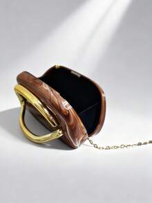 1pc Acrylic Clutch Bag, Ideal For Valentine's Day, Comfortable And Fashionable, Stylish Handbag, Personalized Gift Choice, 2025 Accessory, Fashionable Style Suitable For All Occasions, Affordable Luxury Feel, Rebellious Party Bag, Perfectly Suitable For Parties, Weddings, Balls, Dinners/Banquets, Elegant Ladies Bag, Party Bags,Perfect For Party Wedding Prom Dinner/Banquet Matching With Holiday Party Dress Evening Dress & Sequin Dress - màu nâu - Xem 6