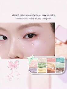 NOVO Long-Lasting Matte & Shimmer Eyeshadow Palette, Vibrant Multicolor Eyeshadows For Daily, Party, Stage Makeup, Suitable For New Year, Christmas, Y2K Looks - 02# Sweet and Less Salt - View 7