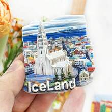 1pc Resin Refrigerator Magnet, Nordic Sweden Iceland Norway Finland Oslo Helsinki Stockholm Aurora Black Sand Beach, Travel Souvenir, Magnetic Home Decor, Office Island Resort Storage Cabinet Bedroom Wall Decoration, Nordic Trip Floating Island Visby Arctic - Multicolor - View 25