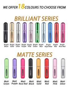 这款5毫升香水喷雾瓶小巧便携，方便旅行携带。它可以轻松放入各种包袋和口袋中。适用于户外派对、旅行、露营、跑步、骑行、徒步旅行等各种活动。可与便携式香水瓶和旅行喷雾瓶搭配使用。