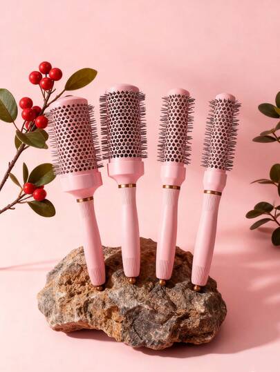 粉色陶瓷直发/卷发棒，尼龙刷毛，干湿两用卷发梳，家用沙龙级卷发棒，卷发梳，女士梳子，卷发梳，直发梳，热卷发梳，吹风梳，造型梳，美发工具，旅行必备，旅行必备，发型，美发，发梳，背梳，造型梳，卷发梳，边缘梳，发梳，梳发，发梳套装，梳发，卷发梳，解结梳，女士发梳，头发，旅行，美发产品，美发工具，美发用品，理发师，理发师配件，理发店，美发设备