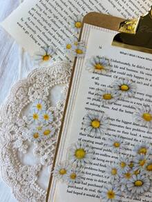 50pcs/Pack Cute Watercolor Daisy Flower Stickers, DIY Scrapbooking, Planner, Journal Decoration