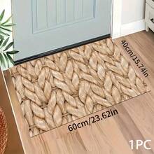 1 buc. Model floral 2D, covoraș de podea cu design plat din frânghie de in fals, pernă de protecție pentru podea de bucătărie, covoraș confortabil pentru picioare, covor pentru sufragerie, dormitor, baie, spălătorie, birou, decor pentru casă și interior