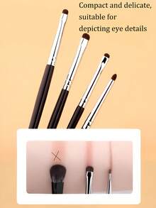 4pcs/2pcs Eye Shadow Brushes, Eye Detail Brush, Eyelid Makeup Brush, Eye Makeup Brush, Nylon Hair Durable Plastic Handle, Precise Eye Detail Painting, Mini Brush Head Eye Shadow Brush, Suitable For Professional Makeup Artists And Beginners, Christmas Gift