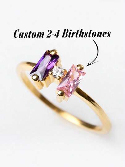 1 st personlig födelsestensring, personlig ring, ädelstensring, present till henne, födelsestenssmycken, födelsedagspresent, mors dag-present