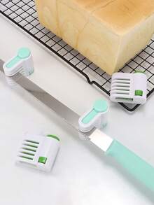 2pcs Cake Layering And Slicing Assistant, Bread Slicing Divider, Toast Divider, Fixed Slicing Assistant, Suitable For Cutting Cake Preforms, Toast, Bread, Kitchen Baking Accessories, Suitable For Use In Homes, Restaurants, Bakeries, And Cake Shops - Multicolor - View 5