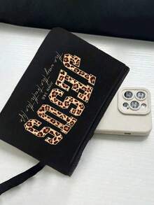 Black Linen Handbag+Handbag Set, With Leopard Print Jesus Pattern Print Design,Religious Cross Pattern Shoulder Bag & Wallet,Lightweight Casual Bohemian Style, Two Pieces Women's Christian Purse Gift Set, Bohemian Church Festival Bible Study, Lightweight Casual Travel Tote,Church Bible Study Festival Accessories, Easter Christmas Gift Idea,Thanksgiving Gifts - Multicolor - View 2