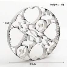 Valentine's Day Series Hanging Welding Multi-Shaped Stainless Steel Cookie Cutters Baking Tools Creative Combination Cookie Molds , Biscuit Cutter;Stainless Steel Heart Cookie Cutter Set, Large Heart Shape With 10 Mini Hearts Cut-Outs, Baking Tool For Valentine's Day - Silver - View 3