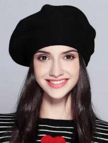 1pc Women's Beret Hat, Knitted Knitted Hat, Fashion European And American Style, Thick Ear-Protecting Knitted Hat, Autumn/Winter - A - View 9