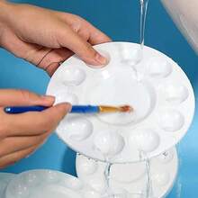 WNATN Paint Tray Palettes, Plastic White Palettes For Kids &Amp; Students,Paint Tray For Art Class,Craft DIY Or Have A Birthday Painting Party-21pcs - ColorA - 查看 4