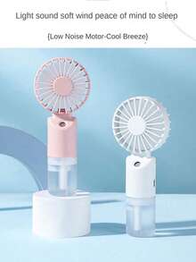 Mini Handheld Mist Fan, Portable Electric Fan, 2-Speed Adjustable, Desktop Fan For Summer, Humidifying & Cooling, Suitable For Indoor/Outdoor Camping, Student Rechargeable Fan, With 500mAh Long-Lasting Battery - Multicolor - View 4