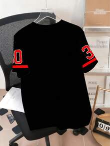 Men's Minimalist "Color Block Los Angeles Letter" Graphic Tracksuit - Polyester Knit Fabric, Round Neck Design, Drawstring Shorts, Pocket Details, Regular Fit, Suitable For Plus Size - Black - View 4