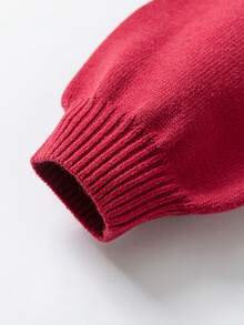 mini bala 女童柔软亲肤针织毛衣，中国风，新年系列 - 紅色 - 查看 7