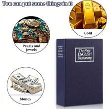 可上锁的隐藏式保险箱 - 采用耐用的不锈钢材质，带有隐蔽隔层，是存放硬币、珠宝、贵重物品、机密文件和个人物品的理想之选。安全时尚的现金盒、存钱罐、钱箱，圣诞礼物、新奇礼物、男士礼物，带有秘密隔层。