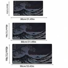 1 pieza Alfombrilla de ratón con diseño de ola japonesa, antideslizante para computadora portátil, computadora, juegos de oficina, accesorio de escritorio de PC mini - Multicolor - Ver 10
