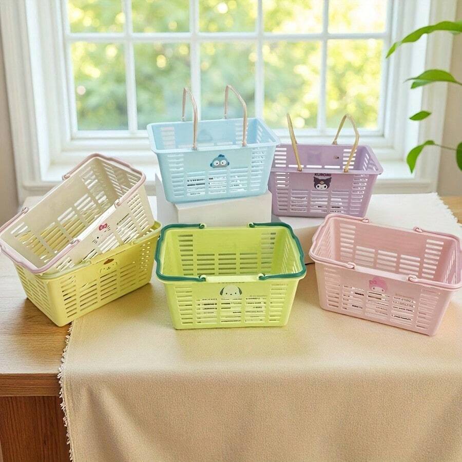 Giỏ xách mini Miniso Sanrio Characters Series, thiết kế kết hợp nhiều kiểu dáng, chất liệu rỗng giúp thoáng khí, nhẹ và dễ mang theo, lựa chọn thiết thực để sắp xếp các vật dụng nhỏ trên bàn làm việc hoặc hỗ trợ khi mua sắm ngoài trời. - màu xanh lá - Xem 1