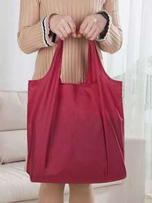 1PC Drawstring Fashion Supermarket Shopping Bag Foldable Reusable Waterproof Travel Bag,Portable Lightweight Tote Bag, Large Capacity Lightweight & Durable Tote Bag For Travel, Gym, And Grocery Shopping, Gift For Women, For Shopping And Go Out, Home Supplies - Multicolor - View 9