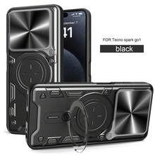 Infinix Hot 50 Pro 4G 手机壳，带滑动相机镜头和支架 - 黑色 - 查看 17