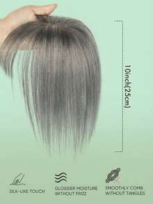 Women's Human Hair Topper Piece - Long Straight Dark Brown (16-18 Inch) Natural Look Hairpiece For Bald Spots & Thinning Hair - Multicolor - View 9