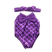 18" Girl Doll Purple Mermaid Swimsuit + Beach Sandals Set (Doll Not Included) - Multicolor - View 9