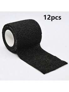 1/6/12 Rolls Black/White/Nude/Blue Elastic Self-Adhesive Bandage, Breathable Flexible Non-Woven Self-Adhesive Bandage (No Packaging Box) - Multicolor - View 12