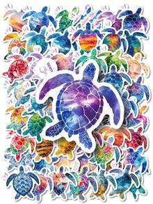 50Pcs Sea Turtles Stickers For Water Bottles, Colorful Ocean Animals Aesthetic Laptop Decals For Water Bottle Laptop Scrapbook, Back To School For Classroom Rewards - Multicolor - View 1