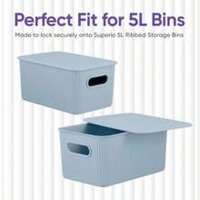 Superio Tapa para contenedor de almacenamiento, plástico duradero, cestas para almacenamiento y organización en el hogar, cocina, armario, oficina, tocador, tienda de ropa, juguetes, cosméticos, artículos de papelería (5 litros, azul)(default) - Multicolor - Ver 7