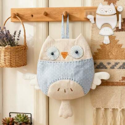 7 ชิ้น แม่แบบเย็บถุงเก็บของแขวนรูปนกฮูก, แม่แบบควิลท์ลายนกฮูก DIY, แม่แบบลายปะผ้าแบบเคลื่อนย้ายได้อย่างอิสระและใช้กับจักรเย็บผ้า, แม่แบบพับแบบโปร่งใส, เครื่องมือเสริมงานฝีมือ