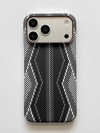 奢华高端灰色蛇皮和碳纤维纹理手机壳