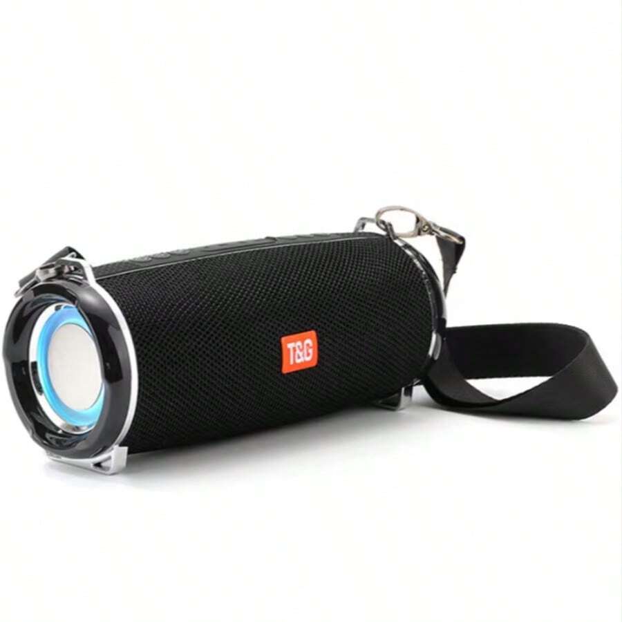 Altavoz portátil inalámbrico TG192 con luz LED brillante, reproductor de música, regalos de cumpleaños, Halloween, Navidad, Holloween, Día de Acción de Gracias - Negro - Ver 1