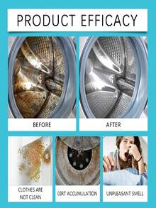 12片装洗衣机清洁片，专为宠物主人设计——深层清洁并去除宠物毛发、异味和水垢。有效抑制滚筒/脉冲式洗衣机中的霉菌滋生，保持衣物清新。宠物家庭必备清洁产品。 - 彩色 - 查看 3