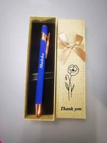 1 Set Customized Wedding Thank You Metal Pen Gift, 12 Months Floral Meaning, Luxury Ballpoint Pen Set. Holiday Gift, Gift Box, Creative Couple Gift, Multifunctional, Decorative, Reusable, Modern, Colorful, Cute, Retro, Cartoon Style, For Employees, Clients, Students, Children, Suitable For Weddings/Business/Work/Office, Suitable For Weddings, Holidays, School, Back To School, School Supplies,Christmas Gift Supplies - Multicolor - View 9