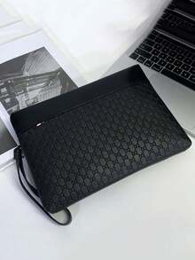 High-Quality Men's Bags: Luxury Genuine Leather Handbag, Fashionable Men's Clutch, Casual Travel Card Holder, Wallet, Designer Underarm Bag, Wallet Organizer, Christmas Gift Bag, Black Wallet, Bible Bag - Black - View 7