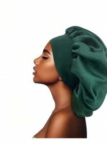 3件/1件装真丝睡帽，缎面发帽，柔软弹力真丝睡帽，真丝发带，女士纯色宽檐弹力缎面时尚睡帽，休闲舒适透气日常护发帽，返校季