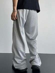 Modcrash New Straight-Leg Sweatpants, Casual Loose Fit Men's Pants, Autumn - Light Grey - View 7