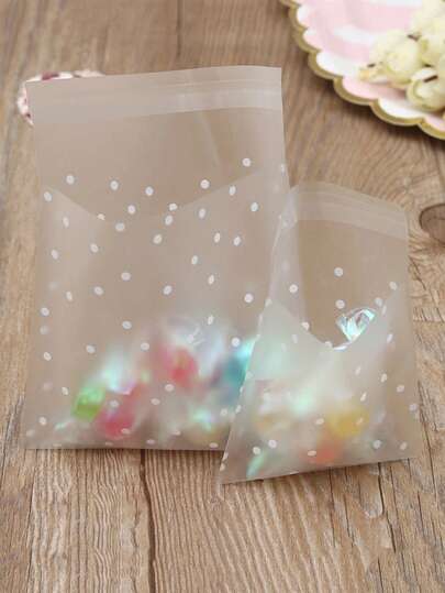 Self-Adhesive Cookie Bags, Snack Bags, DIY Plastic Individual Candy Bags, Decorative Gift Bags, Wax Paper Bags, Suitable For Packaging Cookies, Chocolates, Snacks, Weddings, Parties, School Supplies, Food Bags/Food Boxes, Suitable For Storing Candies, Chocolates, Back-To-School Essential