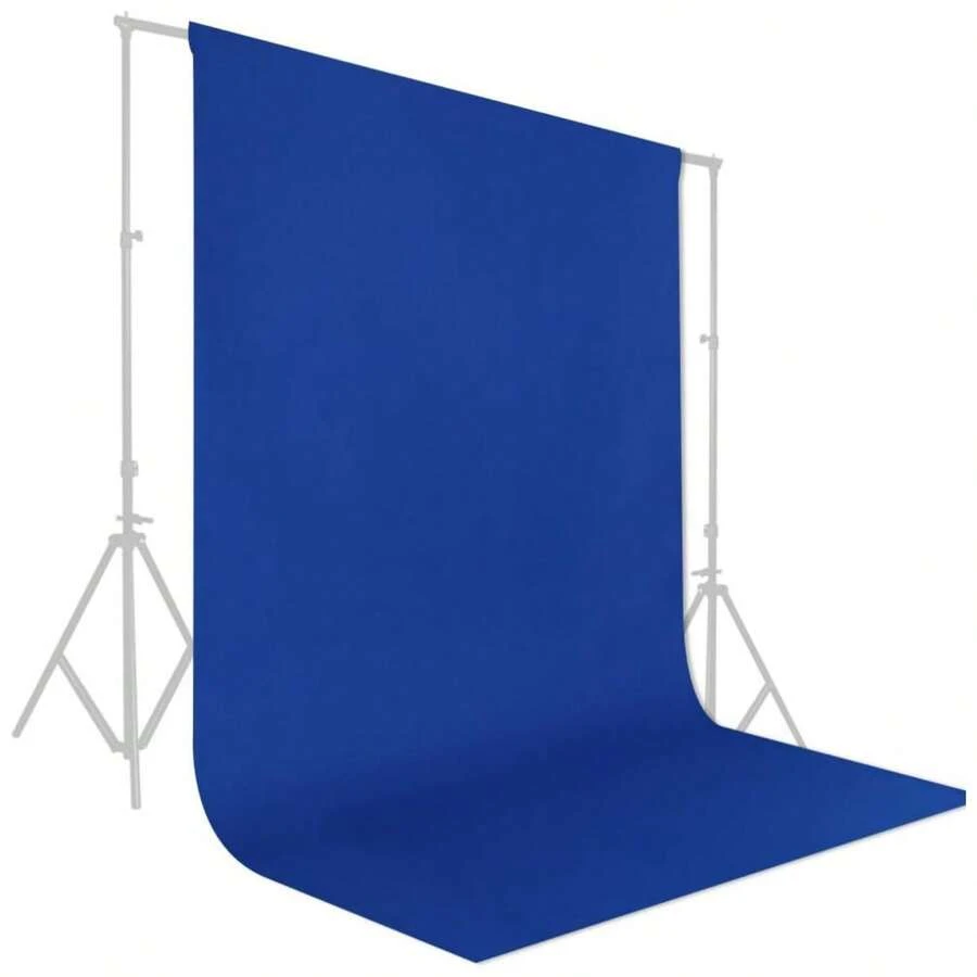 Large Blue Screen Backdrop, High Density Polyester Fabric Curtain Suitable For Party, Portrait Photography, Photography Studio, Video Studio (Excluding Stand And Clips) - Blue - View 1